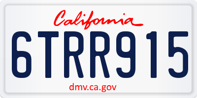 CA license plate 6TRR915