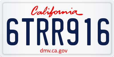 CA license plate 6TRR916