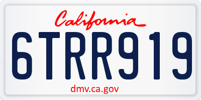 CA license plate 6TRR919