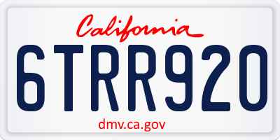 CA license plate 6TRR920