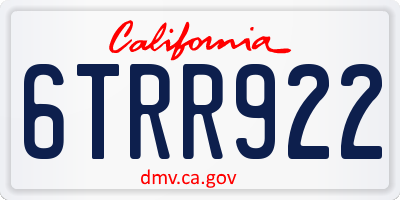 CA license plate 6TRR922