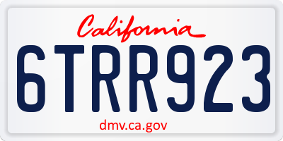 CA license plate 6TRR923