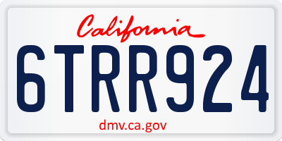 CA license plate 6TRR924