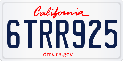 CA license plate 6TRR925