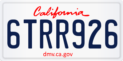 CA license plate 6TRR926