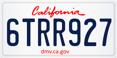 CA license plate 6TRR927