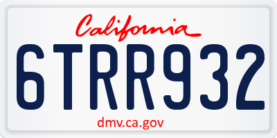 CA license plate 6TRR932
