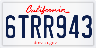 CA license plate 6TRR943