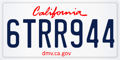 CA license plate 6TRR944