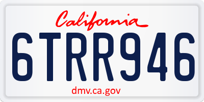 CA license plate 6TRR946