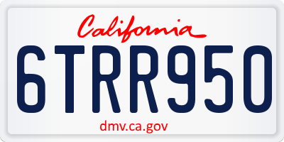 CA license plate 6TRR950