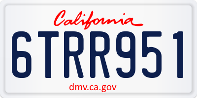CA license plate 6TRR951