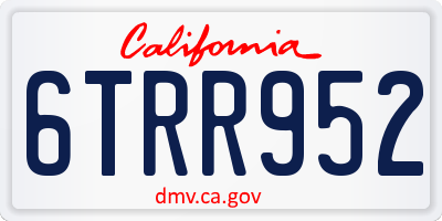 CA license plate 6TRR952