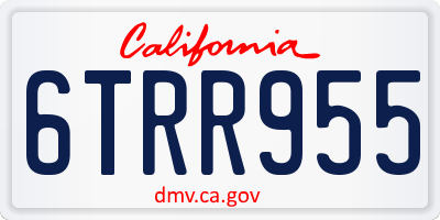 CA license plate 6TRR955