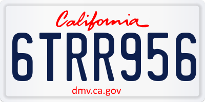 CA license plate 6TRR956