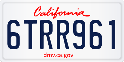 CA license plate 6TRR961