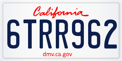 CA license plate 6TRR962