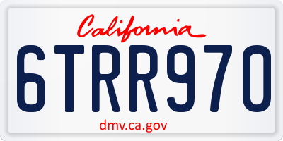 CA license plate 6TRR970