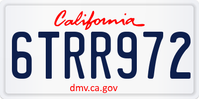 CA license plate 6TRR972