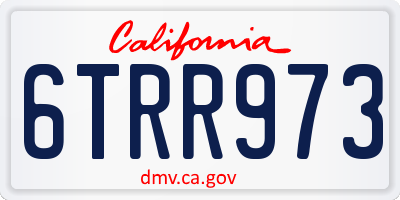 CA license plate 6TRR973
