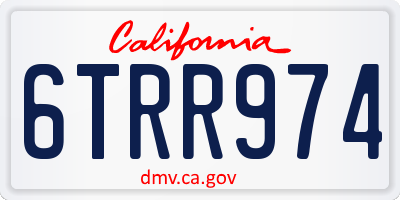 CA license plate 6TRR974