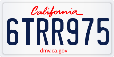 CA license plate 6TRR975