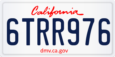 CA license plate 6TRR976