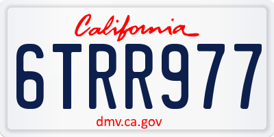 CA license plate 6TRR977