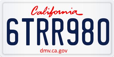 CA license plate 6TRR980