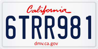 CA license plate 6TRR981