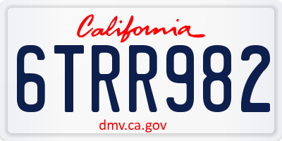 CA license plate 6TRR982