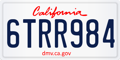 CA license plate 6TRR984