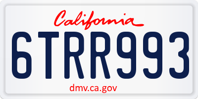 CA license plate 6TRR993