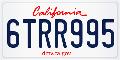CA license plate 6TRR995