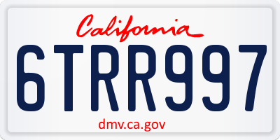 CA license plate 6TRR997