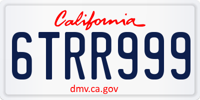 CA license plate 6TRR999