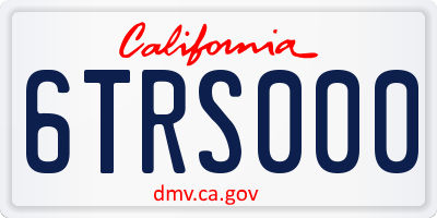 CA license plate 6TRS000