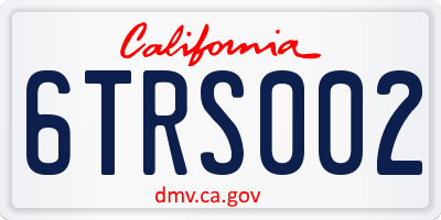 CA license plate 6TRS002