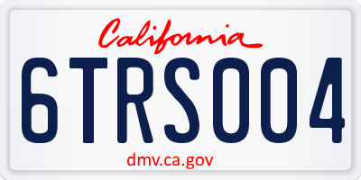 CA license plate 6TRS004