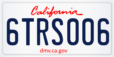 CA license plate 6TRS006