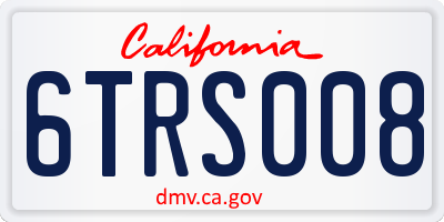 CA license plate 6TRS008