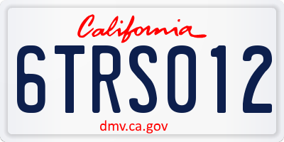 CA license plate 6TRS012