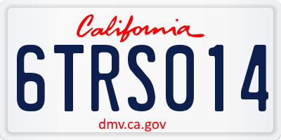 CA license plate 6TRS014