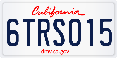 CA license plate 6TRS015