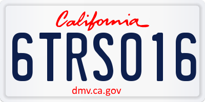 CA license plate 6TRS016