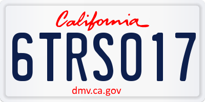 CA license plate 6TRS017