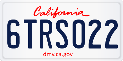 CA license plate 6TRS022