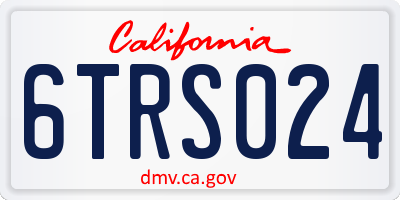 CA license plate 6TRS024