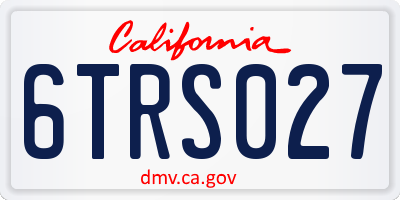 CA license plate 6TRS027