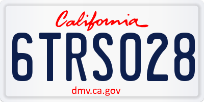 CA license plate 6TRS028